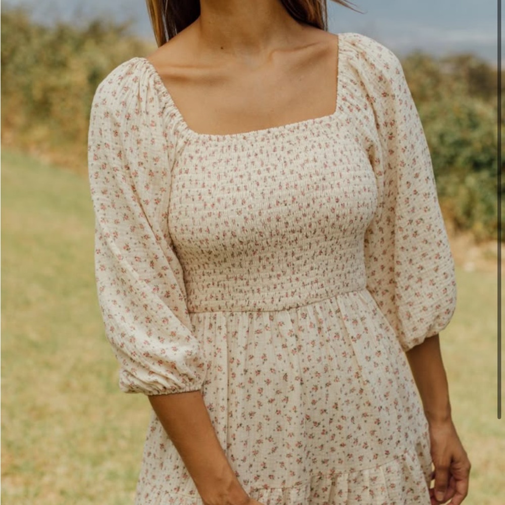 Neuflora Rose Cream Floral Vermont Dress